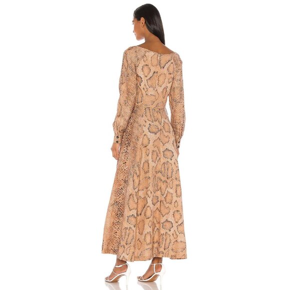 Mara Hoffman NEW Silvana Midi Dress in Mamba Snake/Sand Multi size 0 - Picture 2 of 10